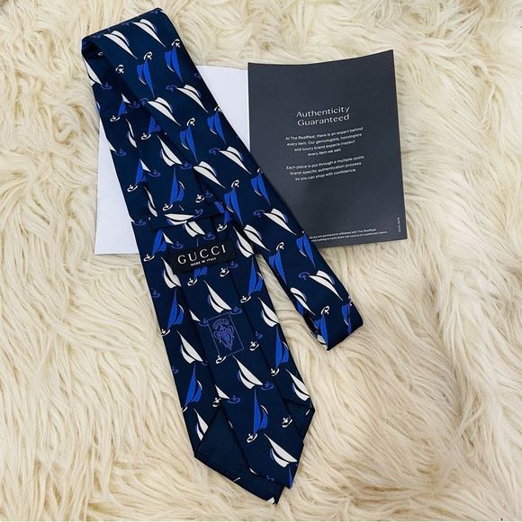GUCCI sailboat silk tie - Picture 2 of 9